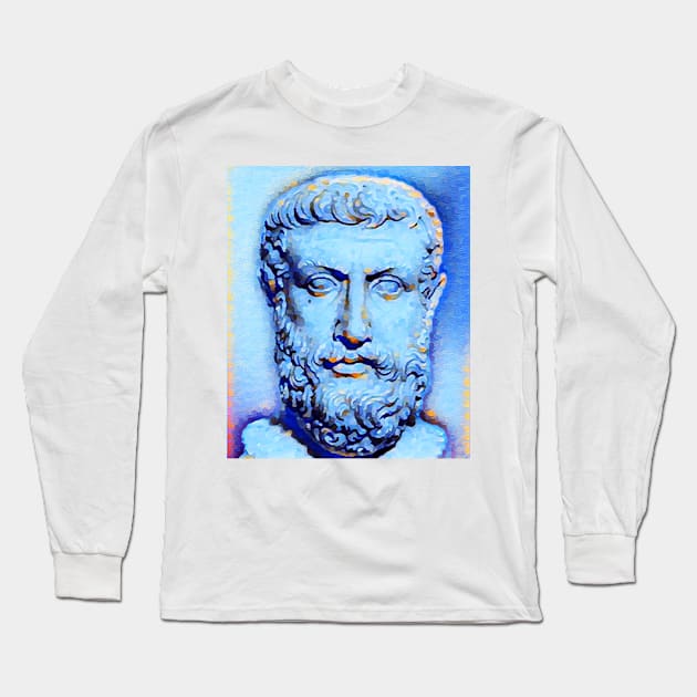 Parmenides of Elea Portrait | Parmenides of Elea Artwork | Parmenides of Elea Painting 14 Long Sleeve T-Shirt by JustLit